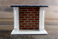 Vintage 1:12 Miniature Dollhouse White Wooden Fireplace
