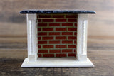 Vintage 1:12 Miniature Dollhouse White Wooden Fireplace