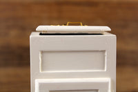 Vintage 1:12 Miniature Dollhouse White Wooden Ice Box Refrigerator
