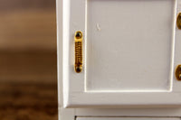 Vintage 1:12 Miniature Dollhouse White Wooden Ice Box Refrigerator