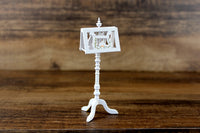 Vintage 1:12 Miniature Dollhouse White & Floral Painted Music Stand