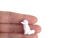 Vintage 1:12 Miniature Dollhouse White Poodle Dog Figurine