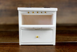 Vintage 1:12 Miniature Dollhouse White Wooden Stove