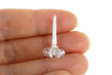 Vintage 1:12 Miniature Dollhouse Clear Plastic Candleholder with White Taper Candle