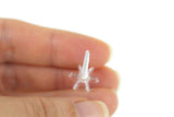 Vintage 1:12 Miniature Dollhouse Clear Plastic Candleholder with White Taper Candle