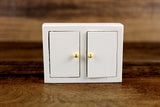 Vintage 1:12 Miniature Dollhouse White Wooden Wall Cabinet