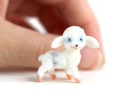 Vintage Miniature Dollhouse White Flocked Lamb Figurine