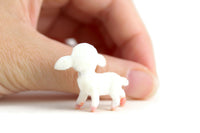 Vintage Miniature Dollhouse White Flocked Lamb Figurine