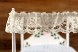 Vintage 1:12 Miniature Dollhouse White Four Poster Canopy Bed with Blue & Lace Bedding