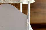 Vintage 1:12 Miniature Dollhouse White Four Poster Canopy Bed with Blue & Lace Bedding