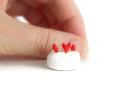 Vintage 1:12 Miniature Dollhouse White Frosted Cake with Berries