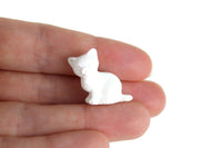 Vintage 1:12 Miniature Dollhouse White Cat Figurine