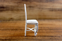 Vintage 1:12 Miniature Dollhouse White Metal Parlor Chair