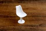 Vintage 1:12 Miniature Dollhouse White Plastic Mid-Century Style Chair