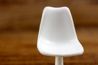 Vintage 1:12 Miniature Dollhouse White Plastic Mid-Century Style Chair