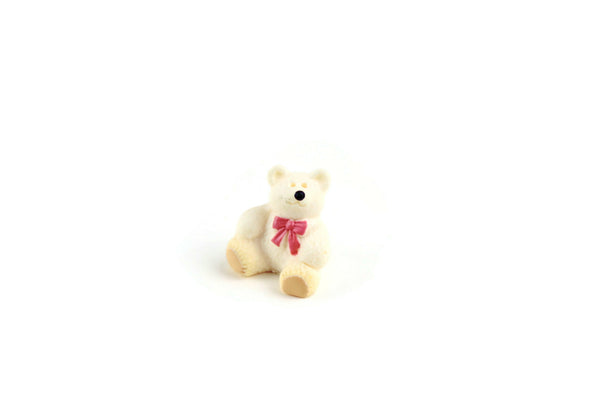 Vintage 1:12 Miniature Dollhouse White Plastic Teddy Bear
