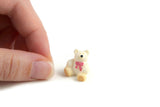 Vintage 1:12 Miniature Dollhouse White Plastic Teddy Bear