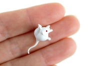 Vintage Miniature Dollhouse White Mouse Rat Figurine