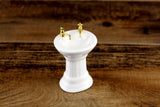 Vintage 1:12 Miniature Dollhouse White Porcelain Bathroom Pedestal Sink