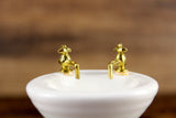 Vintage 1:12 Miniature Dollhouse White Porcelain Bathroom Pedestal Sink