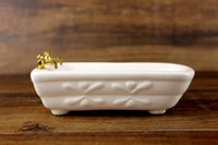 Vintage 1:12 Miniature Dollhouse White Porcelain Bathtub
