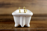 Vintage 1:12 Miniature Dollhouse White Porcelain Claw Foot Bathtub