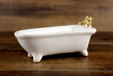 Vintage 1:12 Miniature Dollhouse White Porcelain Claw Foot Bathtub