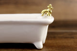 Vintage 1:12 Miniature Dollhouse White Porcelain Claw Foot Bathtub