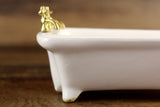 Vintage 1:12 Miniature Dollhouse White Porcelain Claw Foot Bathtub