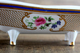 Vintage 1:12 Miniature Dollhouse White Porcelain & Floral Claw Foot Bathtub