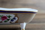 Vintage 1:12 Miniature Dollhouse White Porcelain & Floral Claw Foot Bathtub