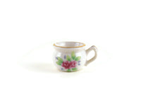 Vintage 1:12 Miniature Dollhouse White Porcelain & Floral Chamber Pot