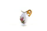 Artisan-Made Vintage 1:12 Signed Miniature Dollhouse White Porcelain & Pink Rose Pitcher