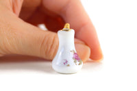 Vintage 1:12 Miniature Dollhouse White Porcelain & Pink Rose Floral Pitcher