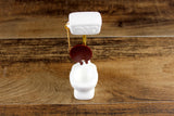 Vintage 1:12 Miniature Dollhouse White Porcelain High Tank Pull Chain Toilet