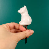 New Set of 4 Anthropologie White Porcelain Animal Cheese Knives