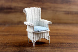 Vintage 1:12 Miniature Dollhouse White Wicker Patio Chair