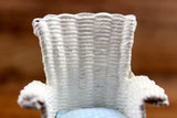 Vintage 1:12 Miniature Dollhouse White Wicker Patio Chair