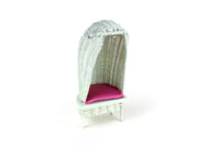 Vintage 1:12 Miniature Dollhouse Wicker Egg-Shaped Patio Chair