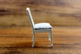 Vintage 1:12 Miniature Dollhouse White & Floral Side Dining Chair