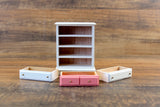 Vintage 1:12 Miniature Dollhouse White & Pink Dresser