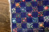Vintage 1:12 Miniature Dollhouse White Bed with Blue Floral Bedding