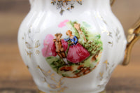 Vintage Pink & White Fragonard Porcelain Cream & Sugar Set