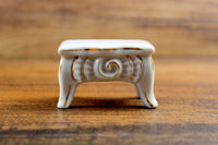 Vintage 1:12 Miniature Dollhouse White Porcelain Coffee Table or Accent Table
