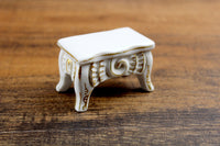 Vintage 1:12 Miniature Dollhouse White Porcelain Coffee Table or Accent Table