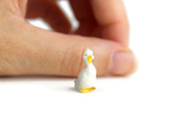 Vintage 1:12 Miniature Dollhouse White & Gray Duck Figurine
