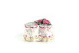 Vintage 1:12 Miniature Dollhouse Heart-Shaped I Love You White & Pink Cake with Roses & Cake Box