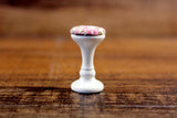 Vintage 1:12 Miniature Dollhouse White & Pink Floral Vanity with Stool