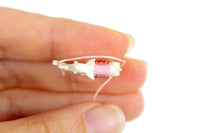 Vintage 1:12 Miniature Dollhouse Metal White & Pink Elephant Pull Toy