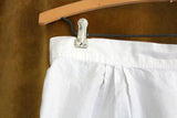 Vintage White Half Apron with Embroidered Floral Designs & Greenery